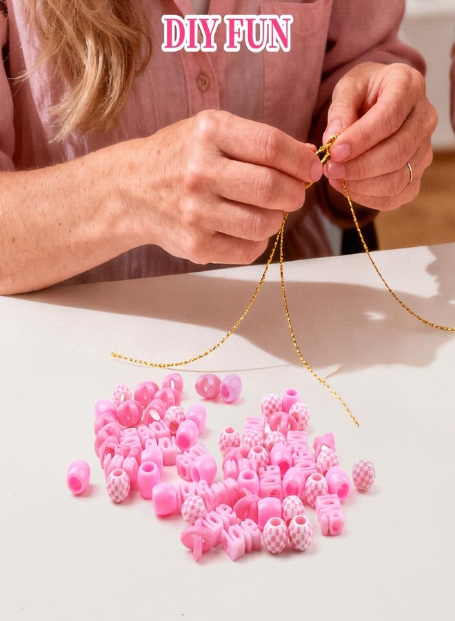 Pretwad 61 PCS Pink Hair Beads for Braids - Cute Heart & Round Shaped Dreadlock Jewelry Beads for Girls, Multi Shape Kids Braiding Hair Accessories and Loc Jewelry Decorations for Women and Girls - Image 4